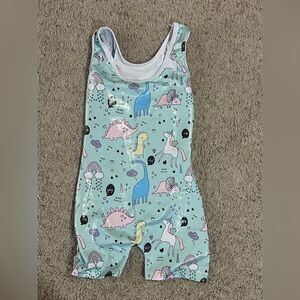 Kids Dinosaur and Unicorn Print leotard